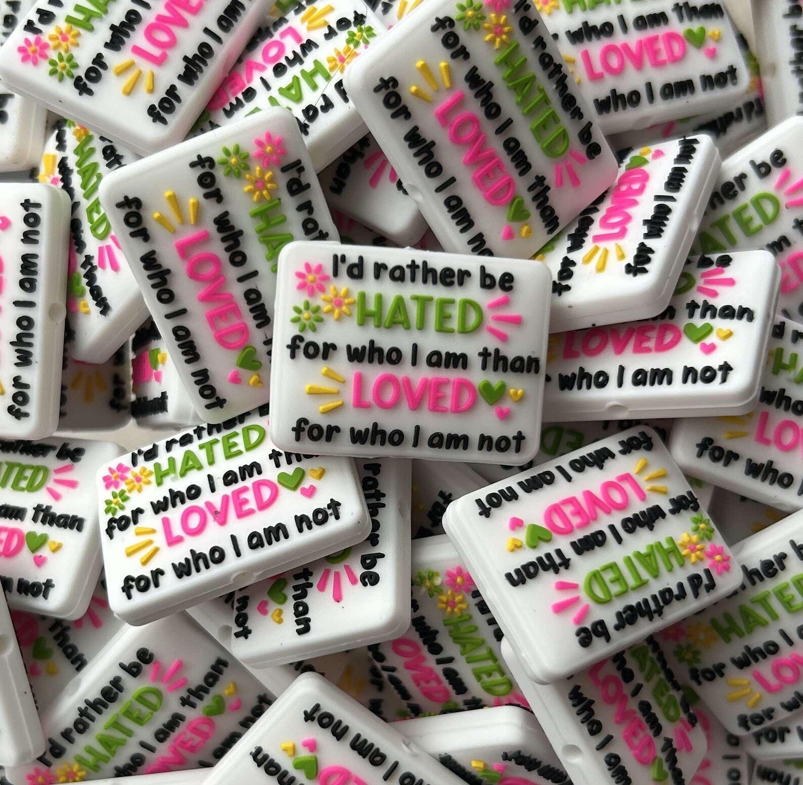 I'd Rather Be Hated Bead | Focal Beads, Quote Focal Beads