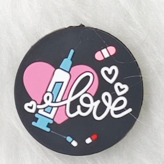 Nurse Focal Beads Round Silicone Focal Beads Love Nurse Job Focal Beads