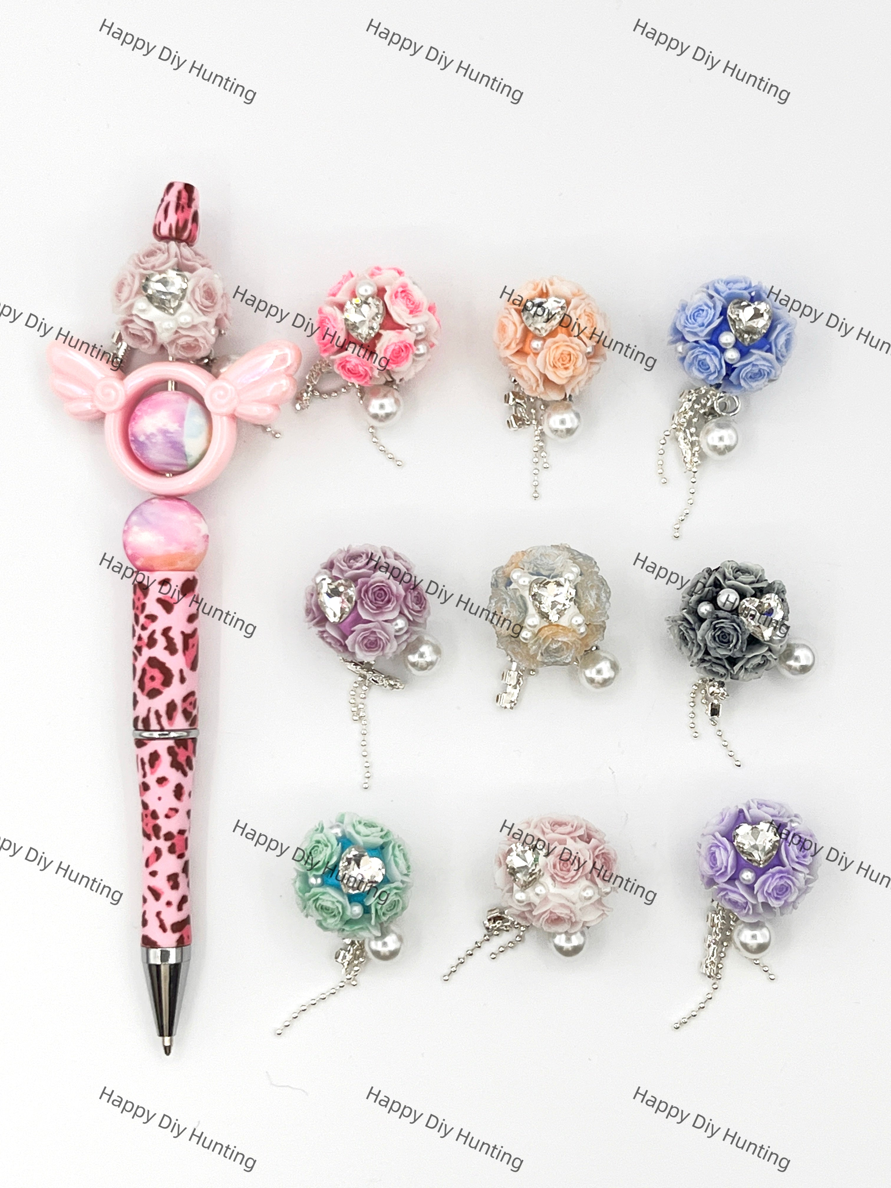 Luminous 3D Flower Acrylic Beads Resin Beads