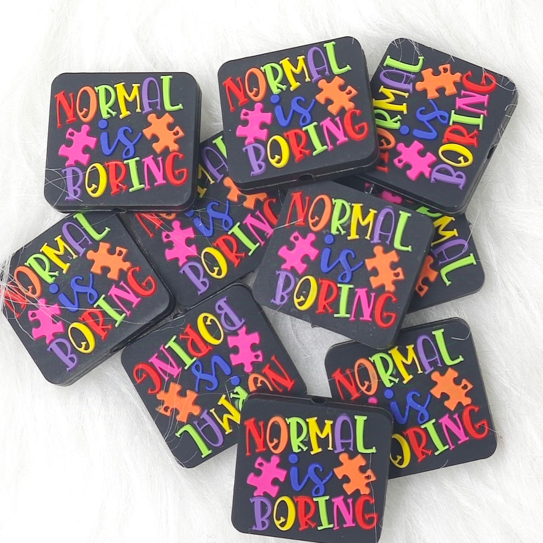 Normal is Boring Silicone Focal Beads Nurse Focal Beads Cheering up Words Focal Beads Beadable Accessories