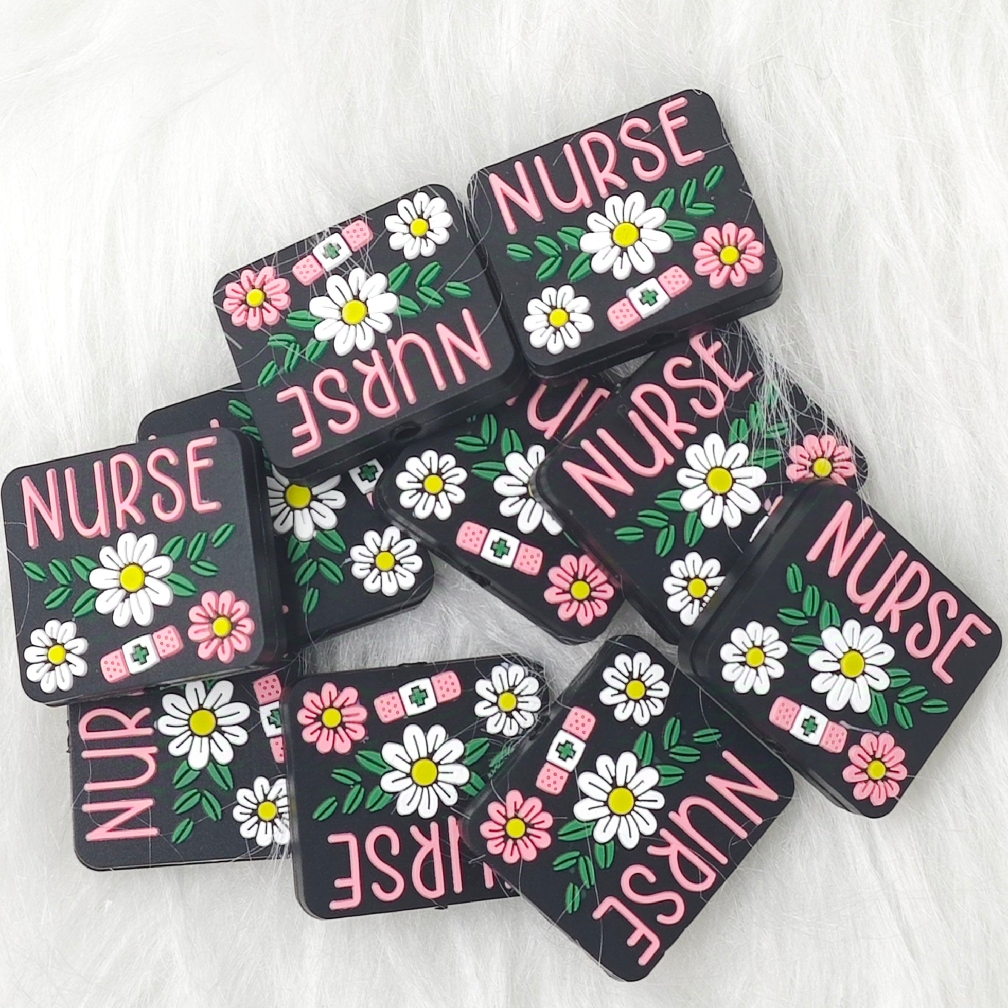 Flowers Silicone Focal Beads Nurse Focal Beads