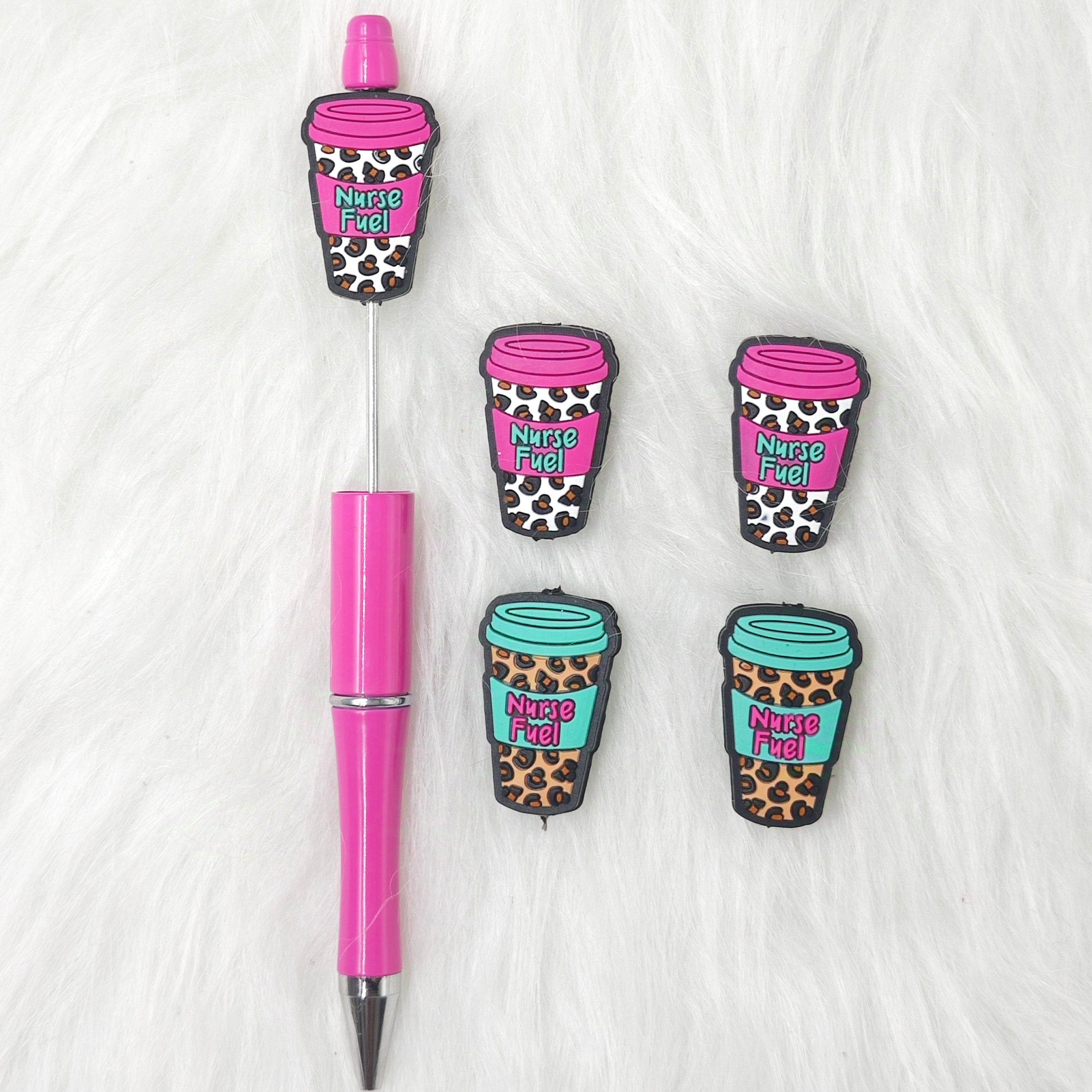 Nurse Fuel Silicone Focal Beads Nurse Focal Beads Coffee Cup Shaped Silicone Focal Beads Cheering Gifts