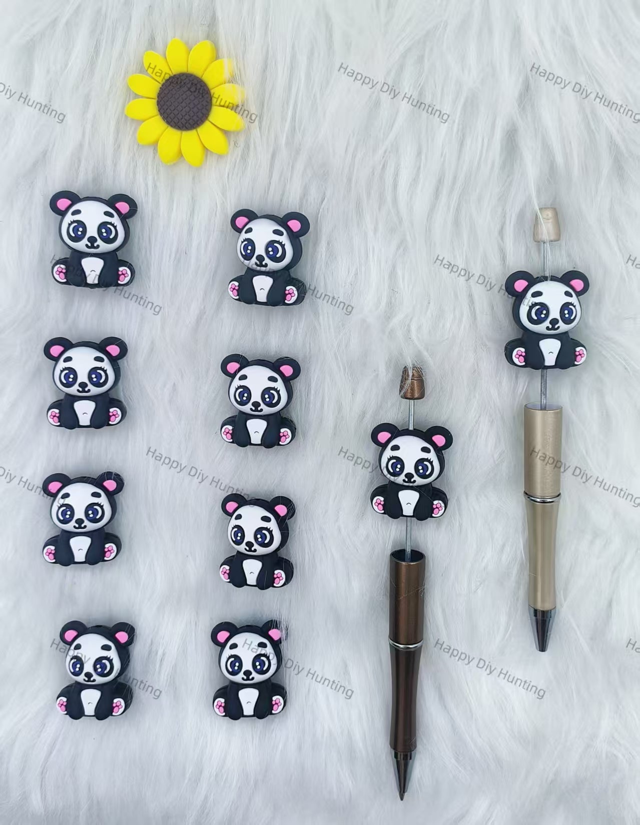 3D Panda Silicone Focal Beads Wholesale, silicone focal beads for pens