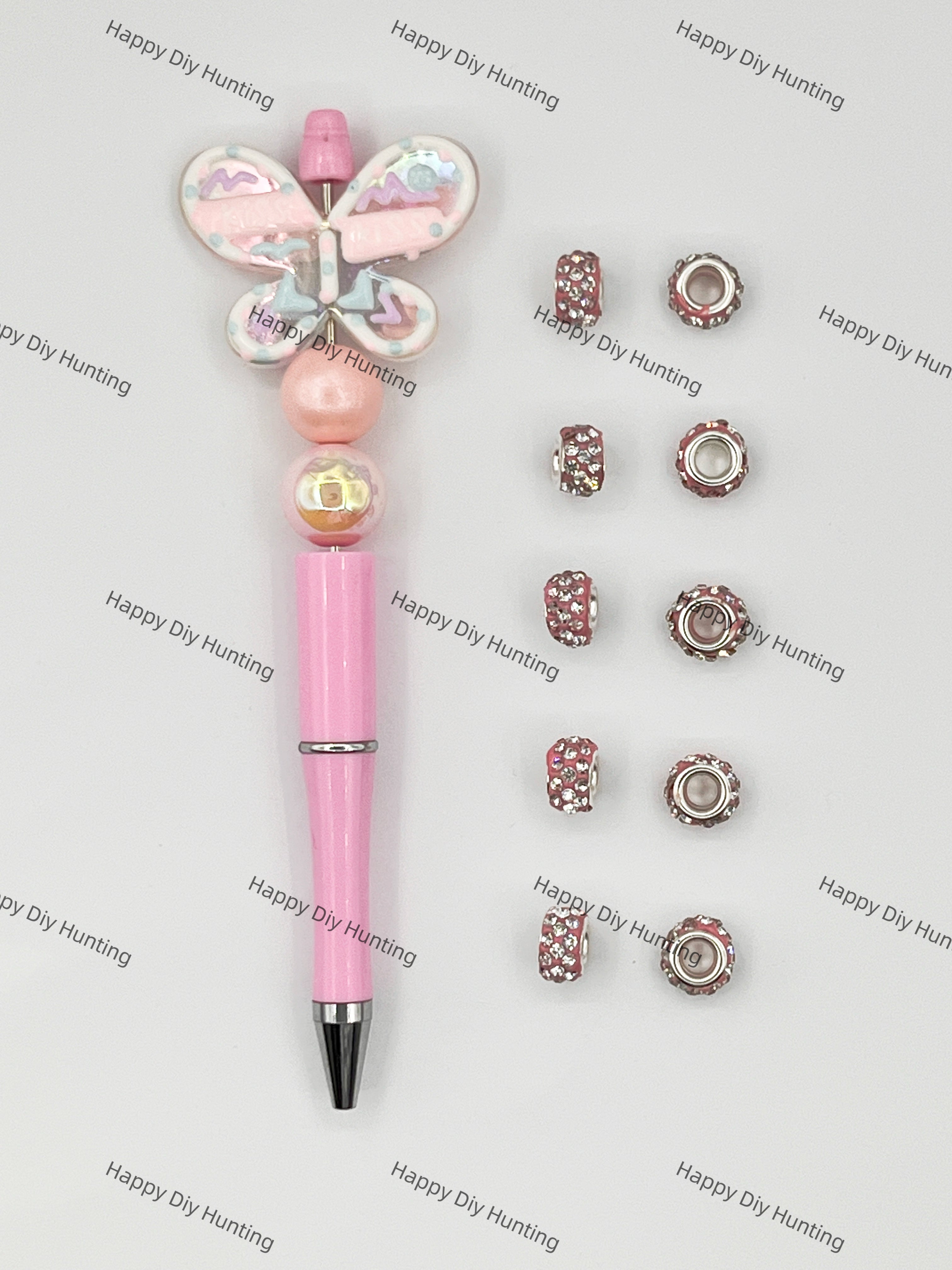 Pink Rhinestone Spacer Beads