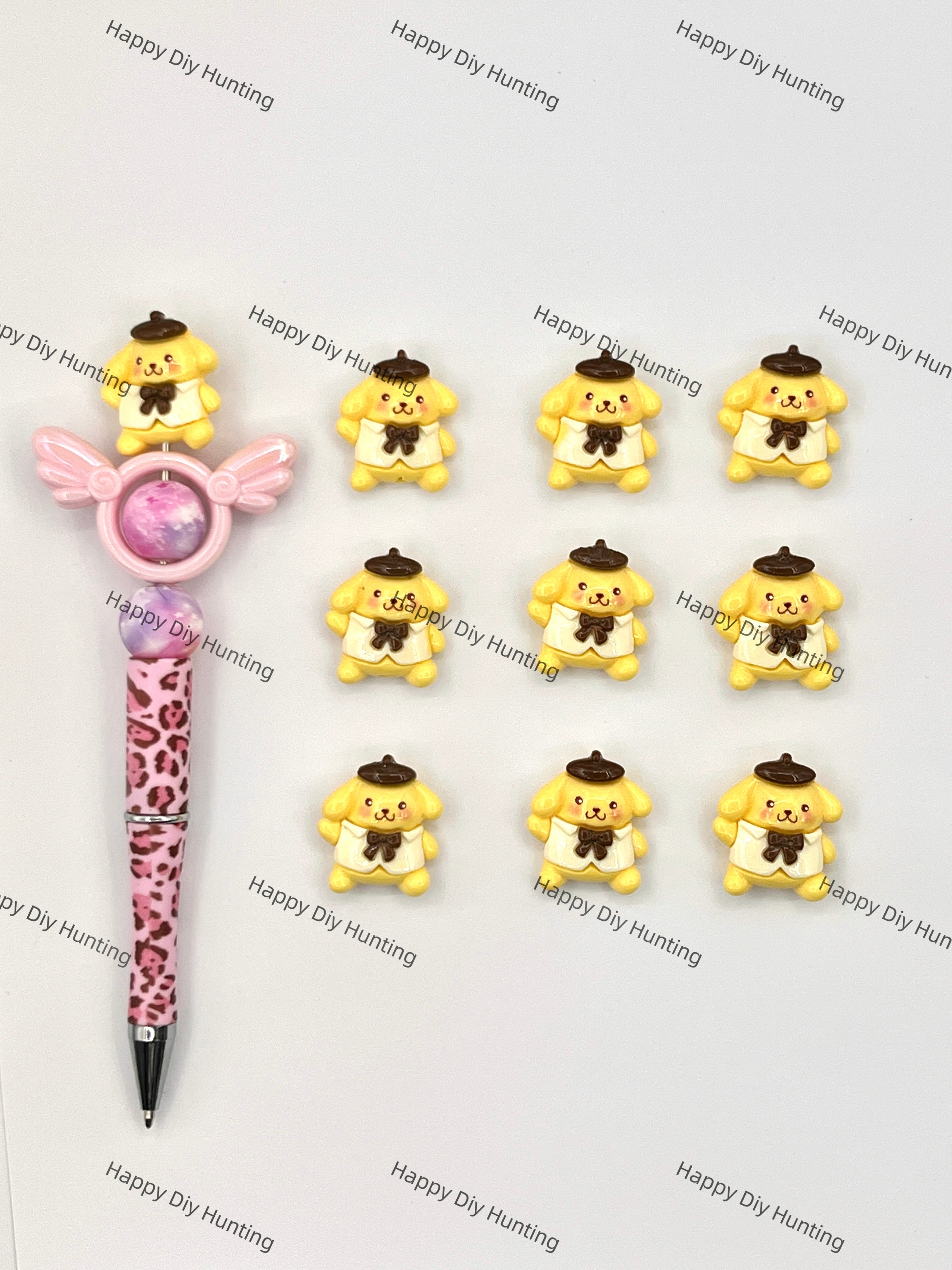 Pompom Pupu Acrylic Beads, DIY Charms