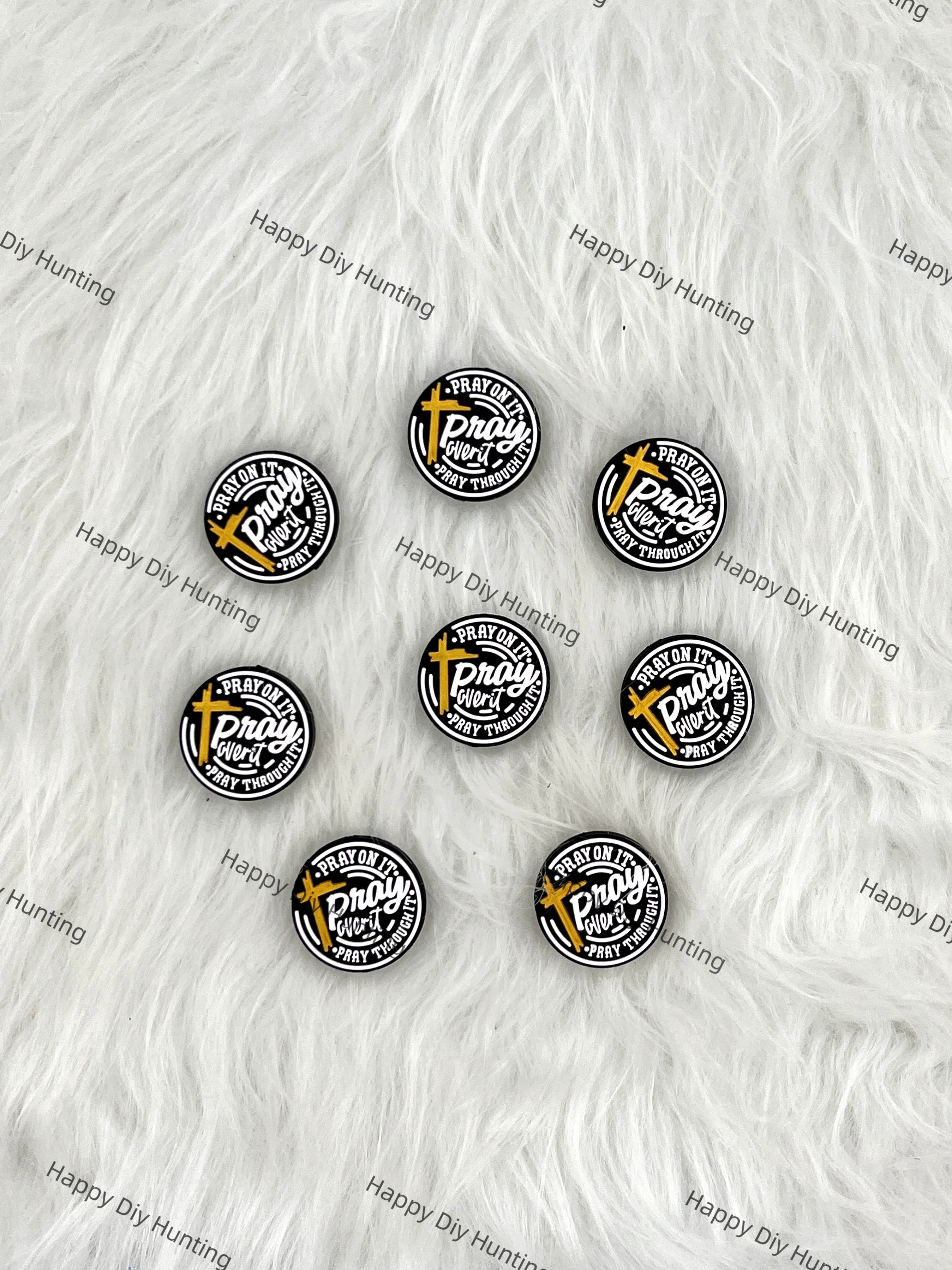 Pray On It Silicone Focal Beads Wholesale, Religious focal beads for pens