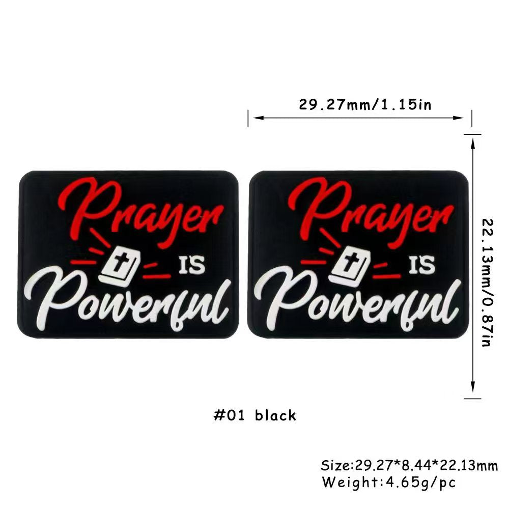Prayer is Powerful Focal Silicone Beads Saying Focal Beads Prayer Beads
