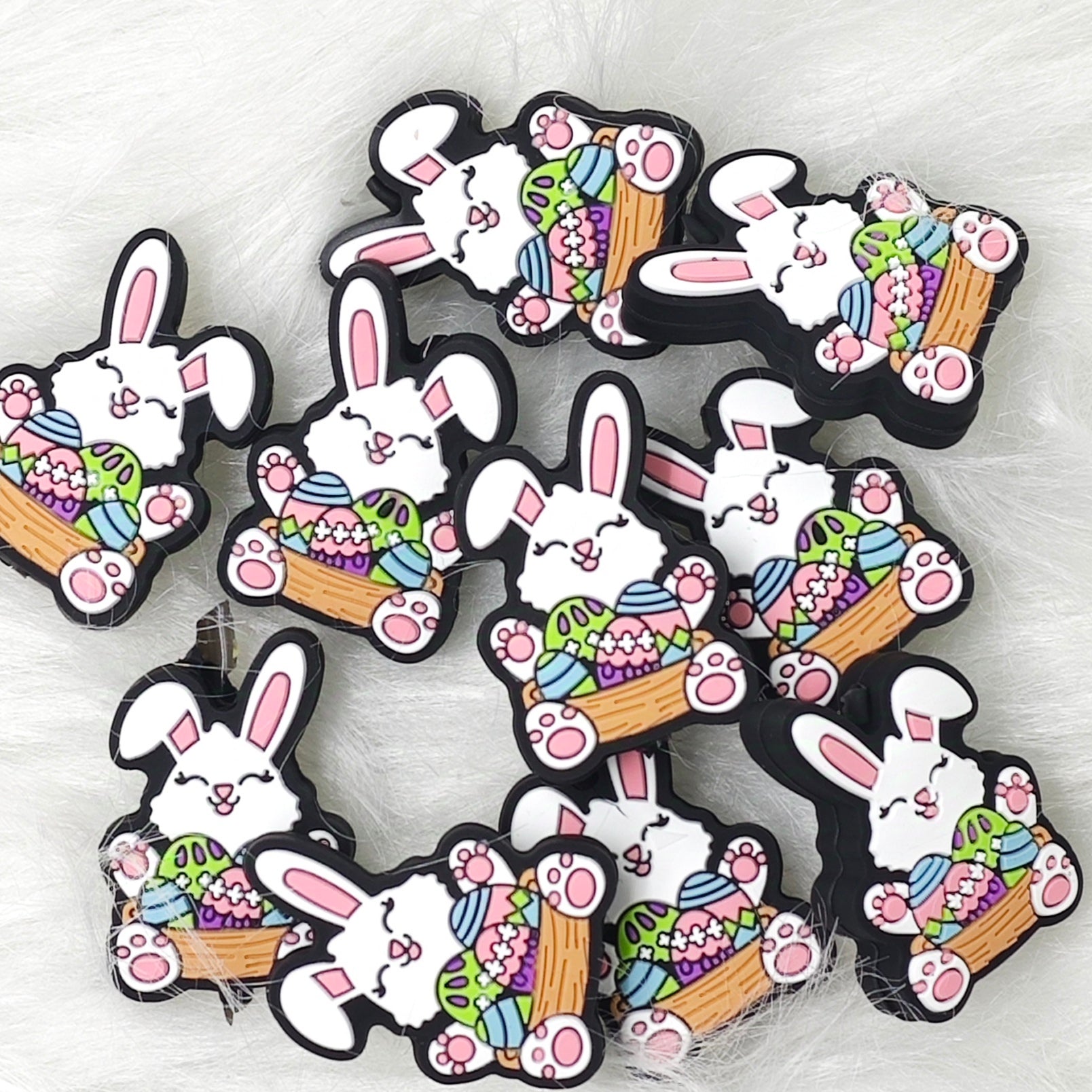 Rabbit Silicone Focal Beads Wholesale, Easter Day Focal Beads