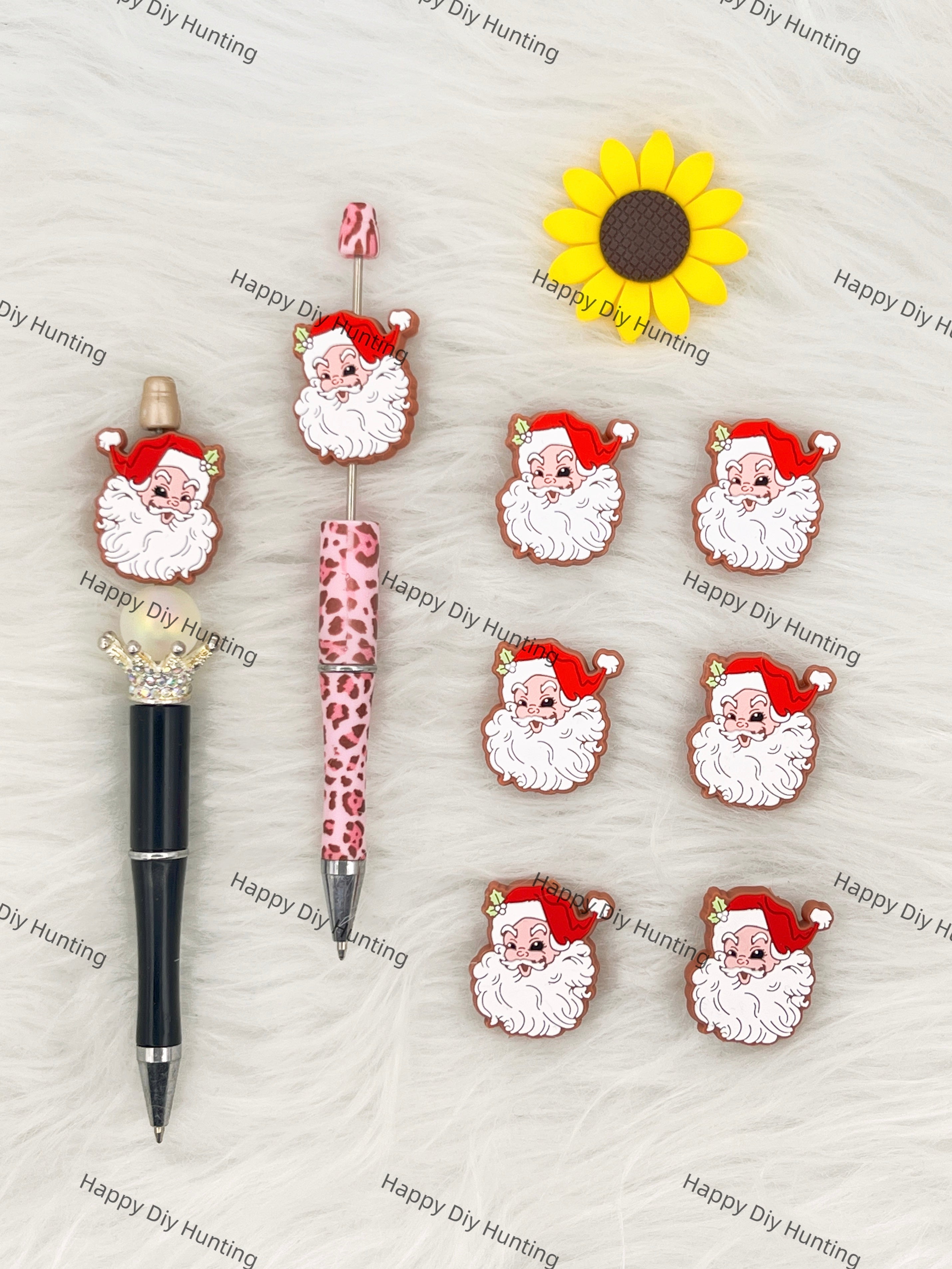 Santa Claus With A White Beard Silicone Focal Beads Wholesale, silicone focal beads for pens