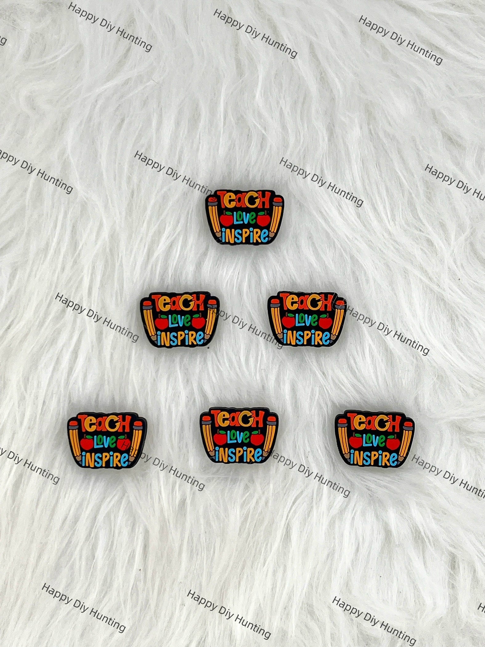 Teach Love Inspire Silicone Focal Beads, Teacher Silicone Focal Beads