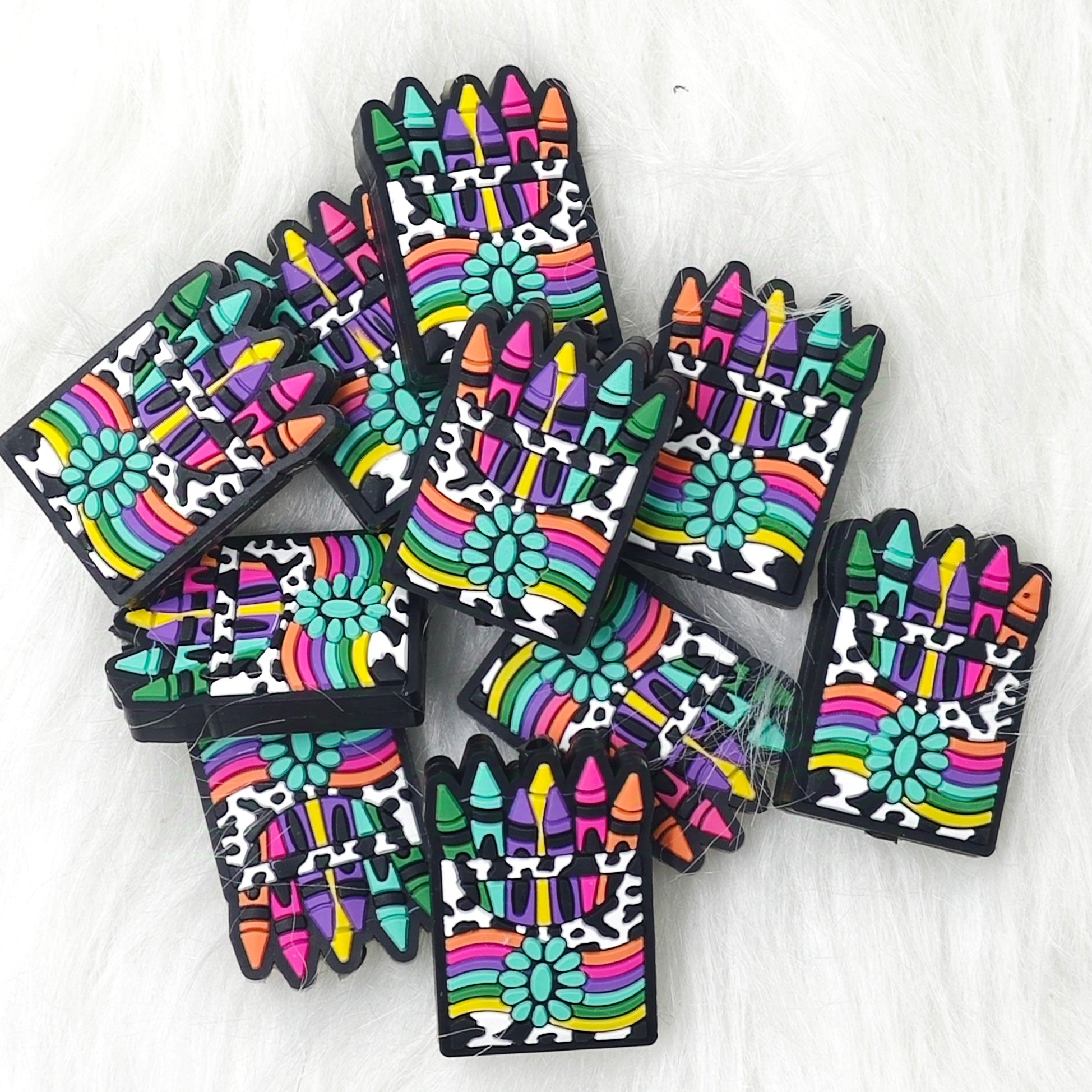 Teacher crayon Silicone Focal Beads