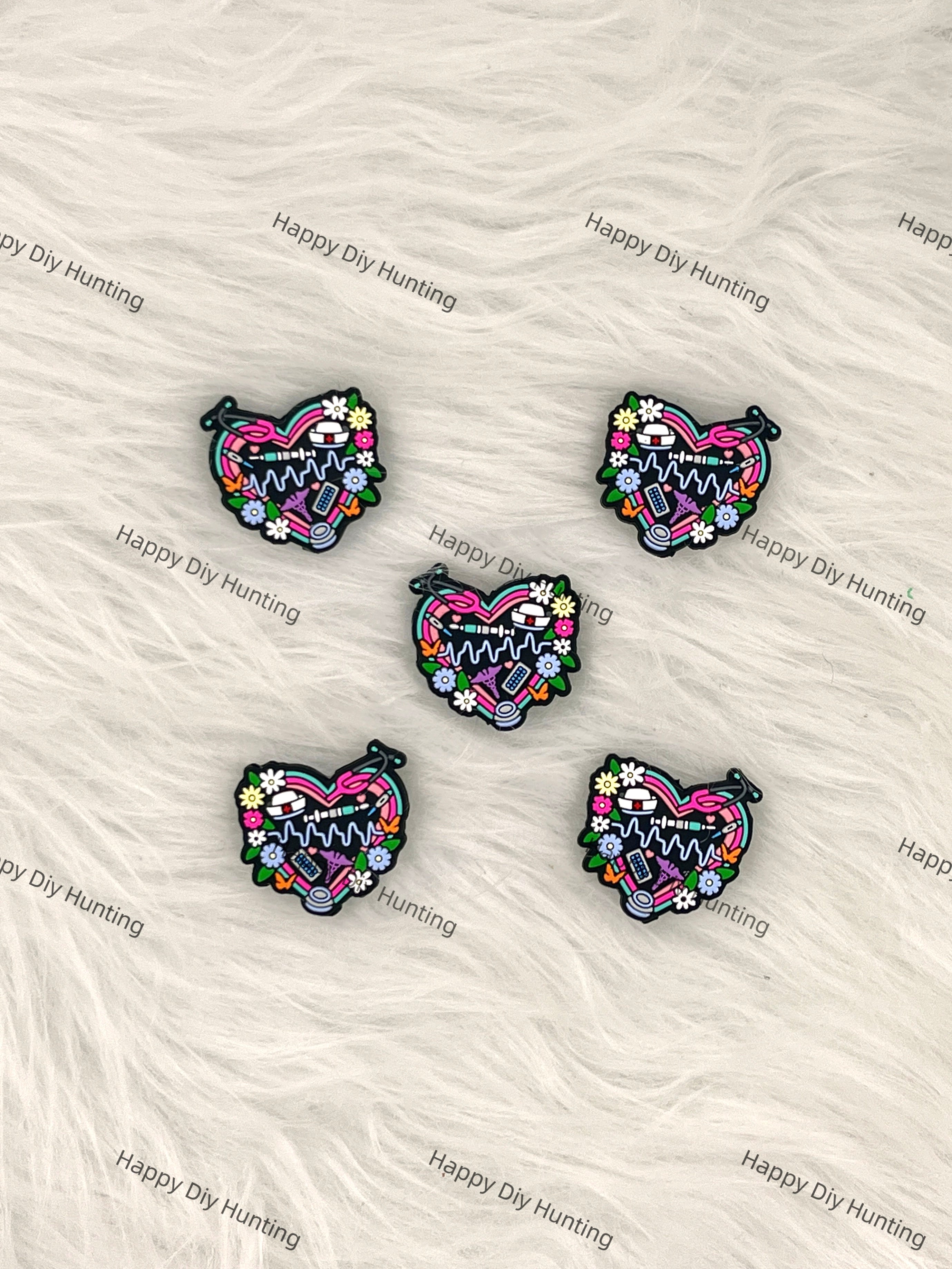 Warm Heart Silicone Focal Bead