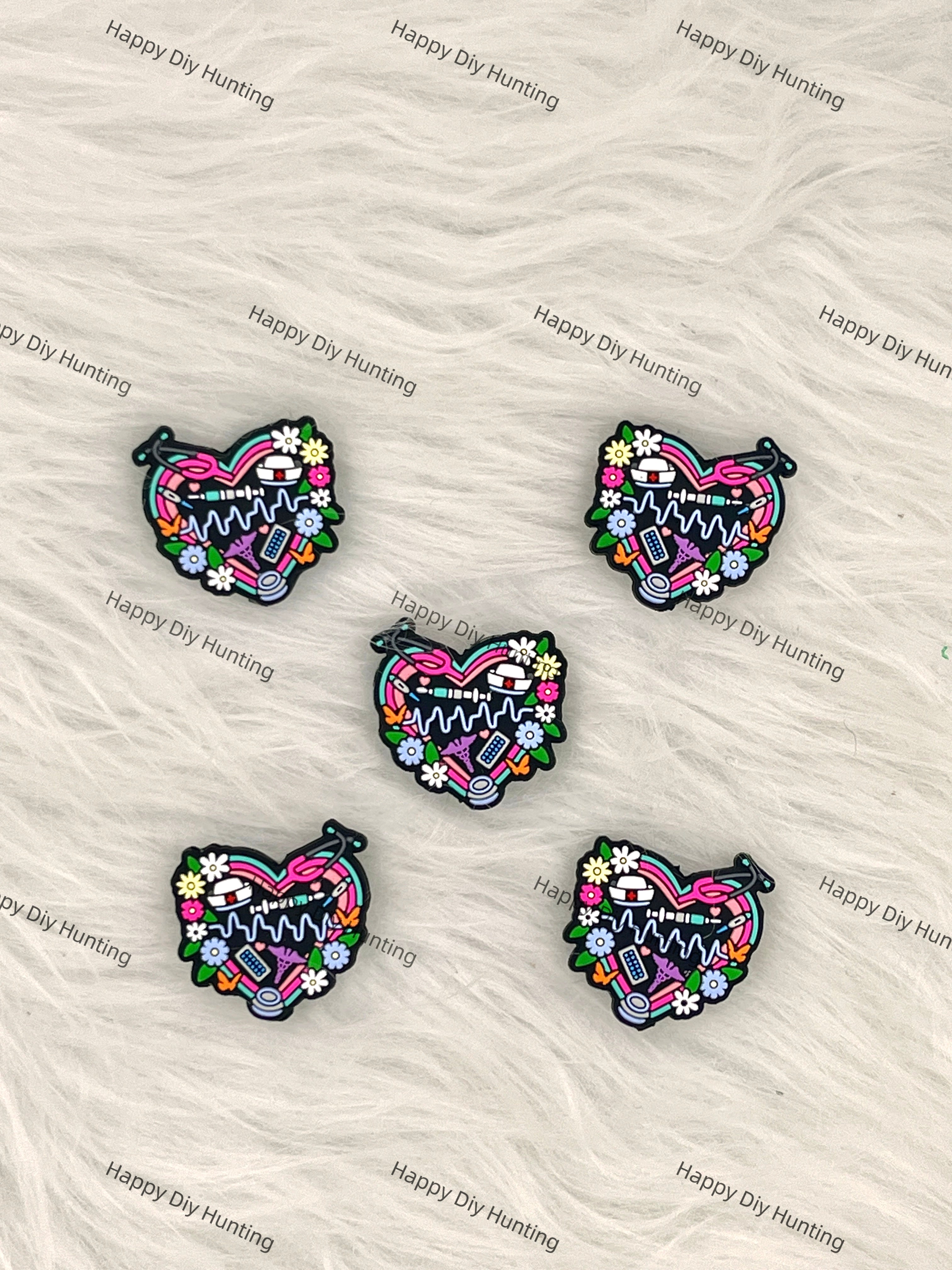 Warm Heart Silicone Focal Bead