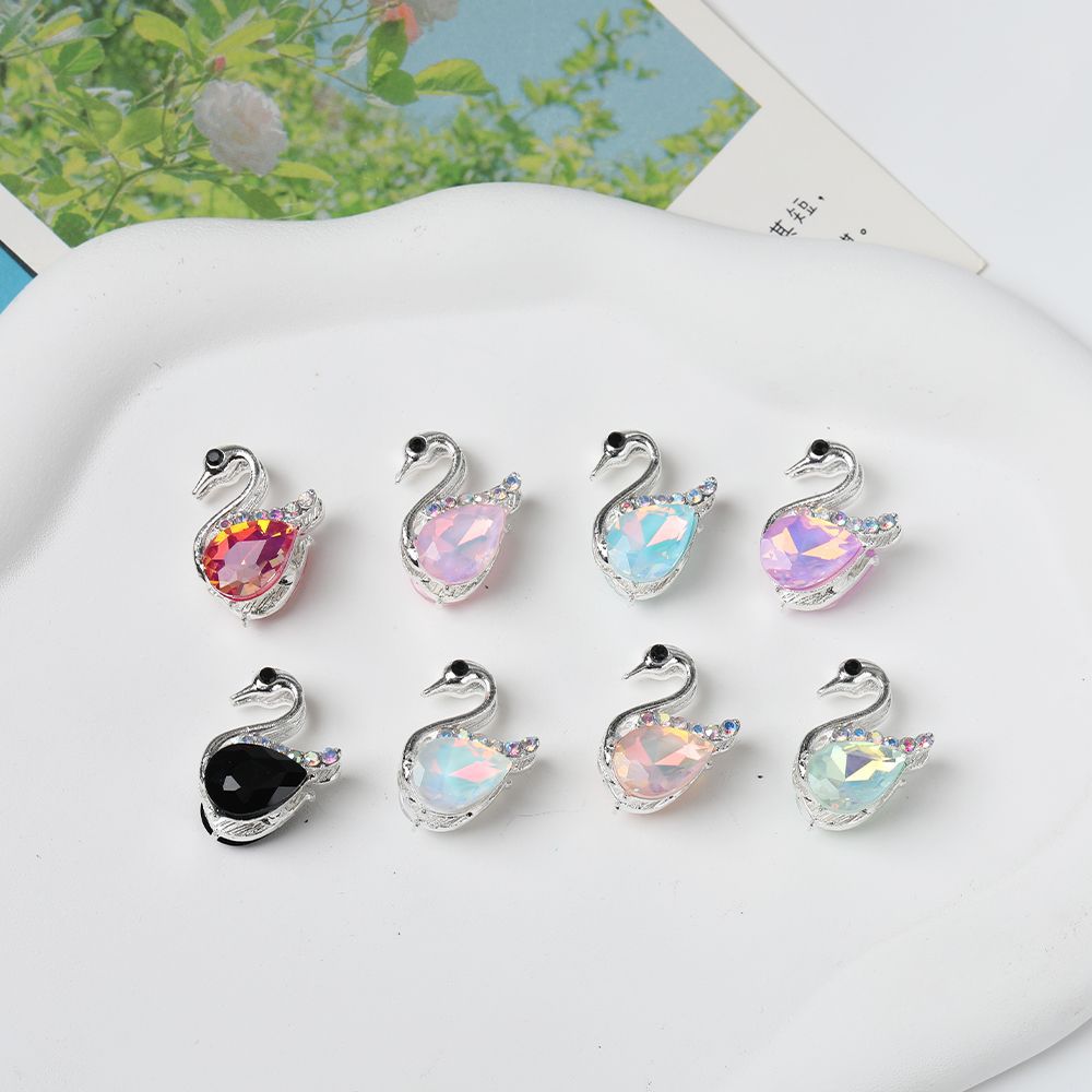 Fancy Swan Beads with Rhinestones